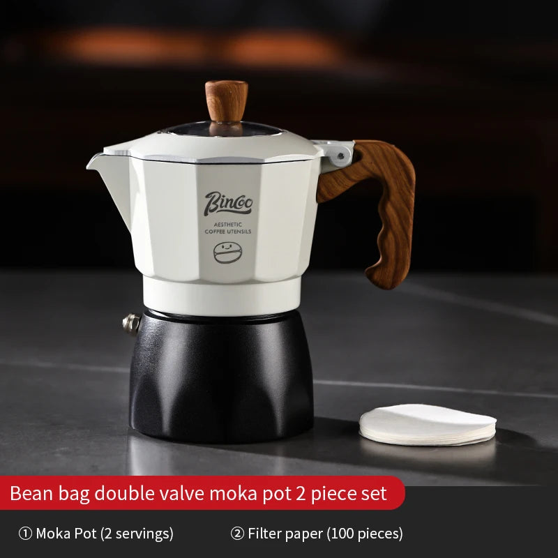 Cafetera moka Bincoo de doble válvula