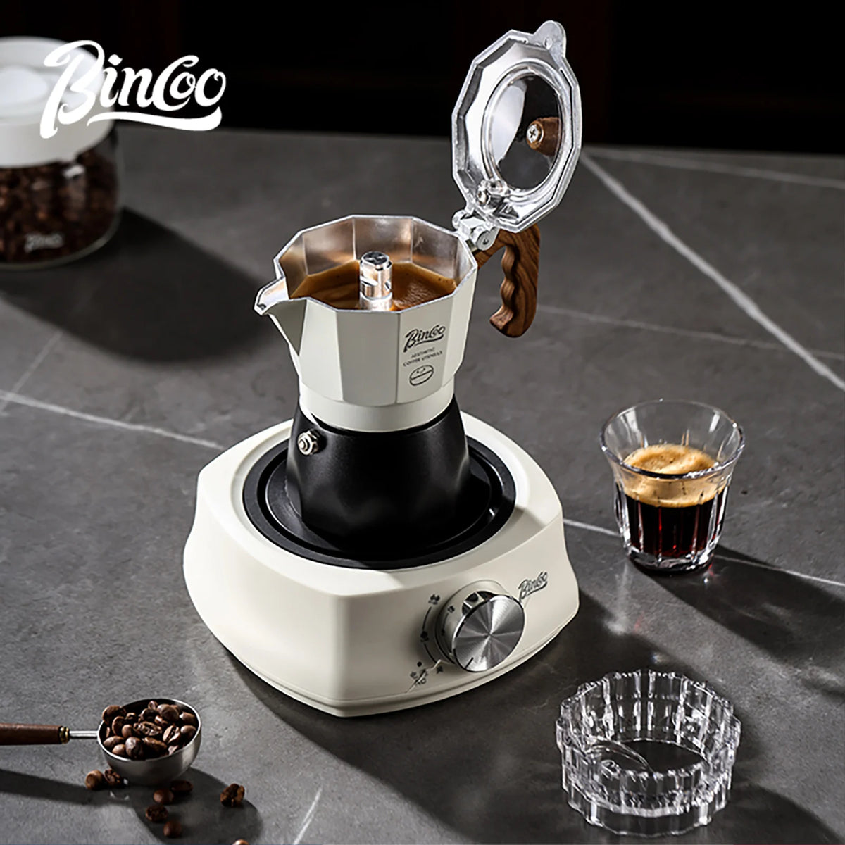 Cafetera moka Bincoo de doble válvula