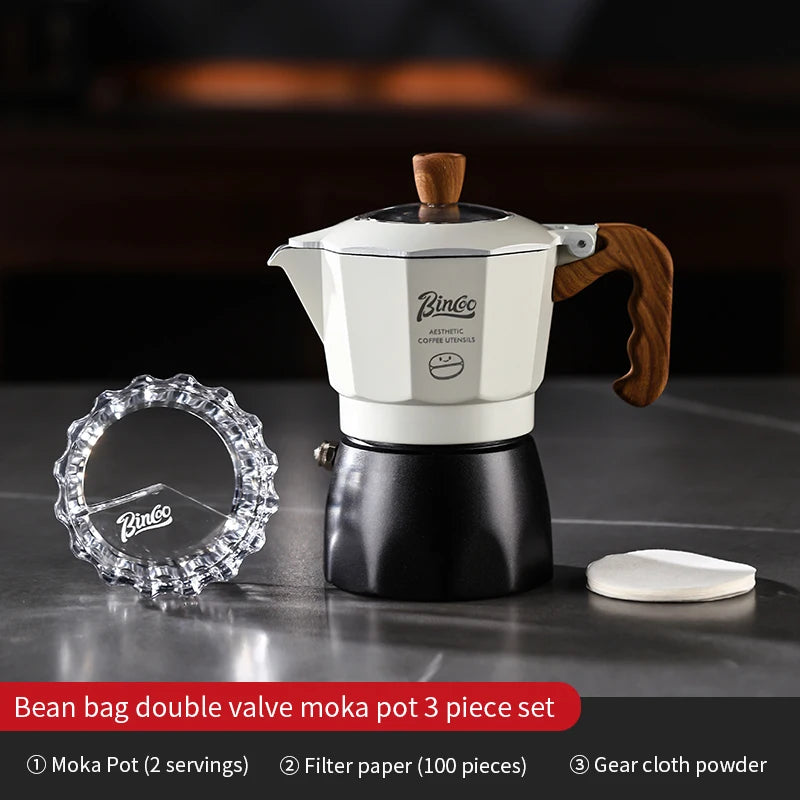 Cafetera moka Bincoo de doble válvula