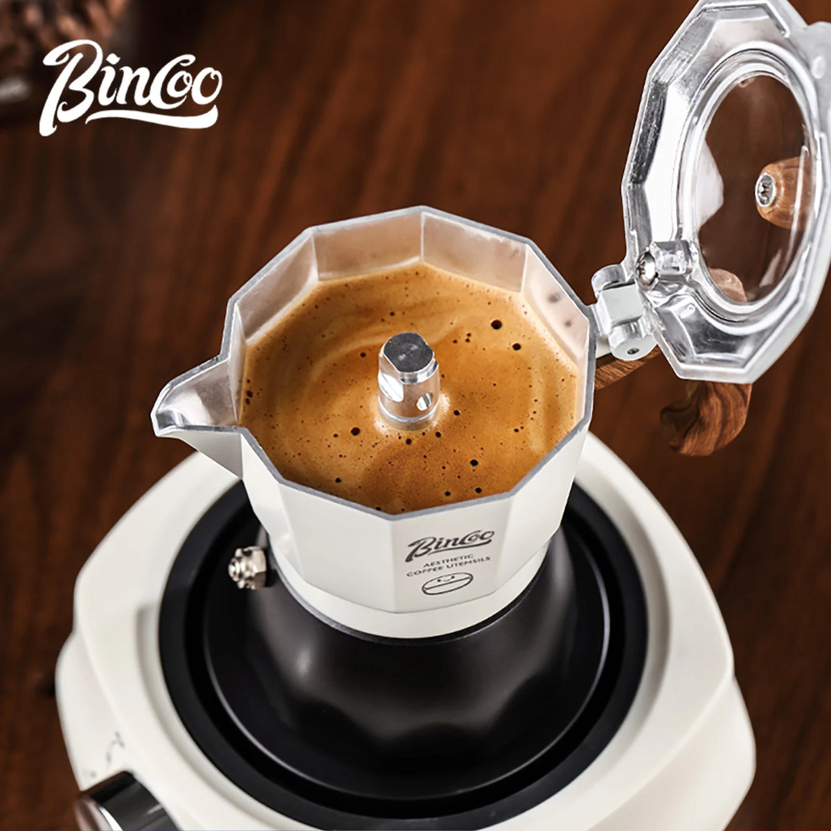 Cafetera moka Bincoo de doble válvula