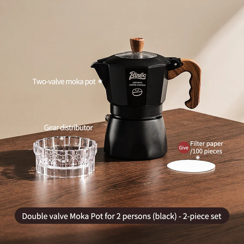 Cafetera moka Bincoo de doble válvula